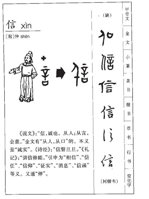 信字的由來|信字形演变字源